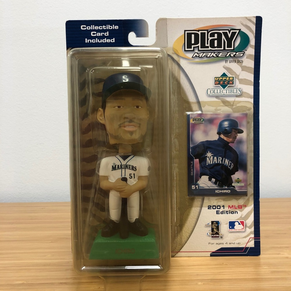 Upper Deck PlayMakers Ichiro Suzuki‎ Bobblehead 2001 MLB Seattle Mariners White